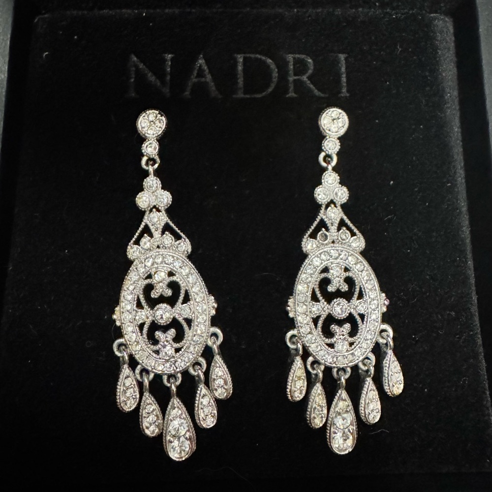 Nadri Silver Drop Earrings